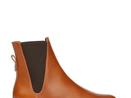 LAFAYETTE 148 NEW YORK Womens Brown Pull Tab Goring Barrett Round Toe Block Heel Leather Booties Cheap