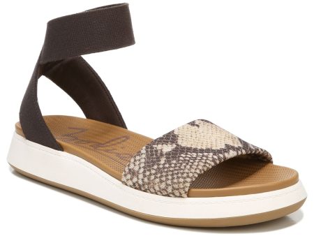 ZODIAC Womens Natural Beige Mixed Media Ankle Strap Water Resistant Cyprus Open Toe Wedge Slip On Slingback Sandal M Online now