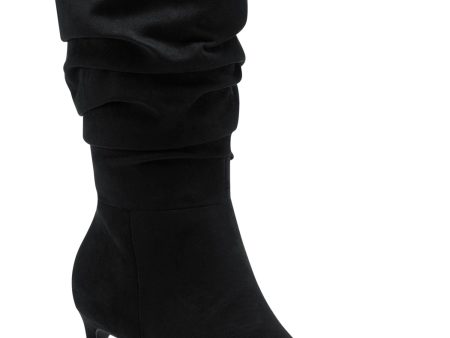 ALFANI Womens Black Padded Lissa Pointed Toe Stiletto Zip-Up Slouch Boot M Online Sale