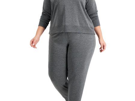 FAMILY PJs Gray Better Together Printed Long Sleeve Cropped Sleepwear Pajamas For Cheap