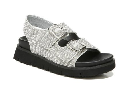 BAR III Womens Silver Sport Embellished Adjustable Kiwi Round Toe Buckle Sandals Shoes M Online Sale