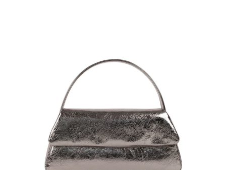 LISELLE KISS Women s Silver Metallic Solid Leather Puffed Design Single Strap Shoulder Bag on Sale