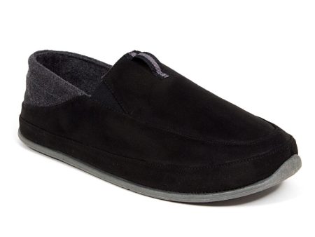 DEER STAGS Mens Black Cushioned Slipperooz Round Toe Slip On Slippers Shoes M Online Sale