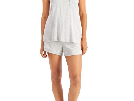 ALFANI Gray Elastic Band Heather Sleeveless Scoop Neck Everyday Pajamas For Sale