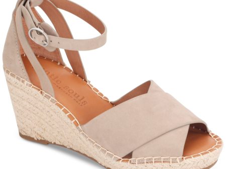 GENTLE SOULS KENNETH COLE Womens Beige Adjustable Ankle Strap Charli Peep Toe Wedge Buckle Leather Espadrille Shoes M Online Sale