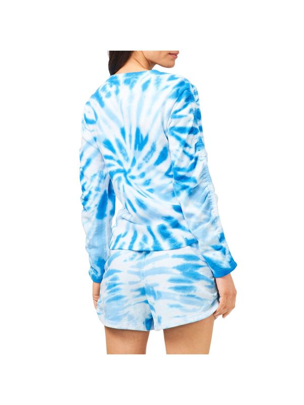 1. STATE Womens Blue Tie Dye Crew Neck Top on Sale