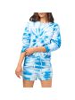 1. STATE Womens Blue Tie Dye Crew Neck Top on Sale