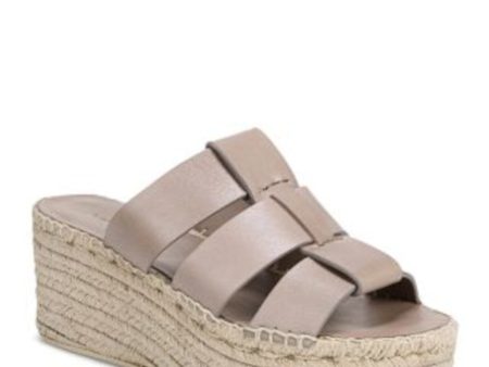 VINCE. Womens Beige 2  Platform Sabella Round Toe Wedge Slip On Leather Espadrille Shoes M Online Hot Sale