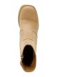 AK ANNE KLEIN Womens Beige 1  Platform Goring Padded Sierra Round Toe Block Heel Zip-Up Booties M on Sale