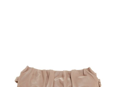 ELLEME Women s Beige Ruched Solid Single Strap Shoulder Bag For Sale