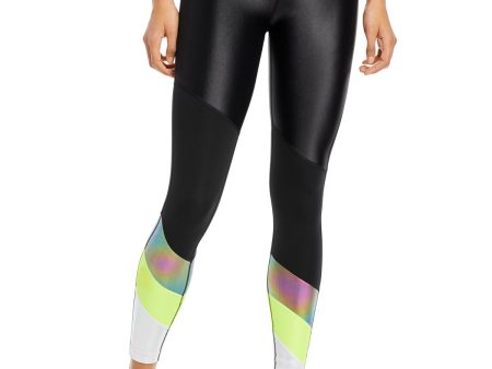 URBAN SAVAGE Womens Black Color Block Active Wear Skinny Leggings Online