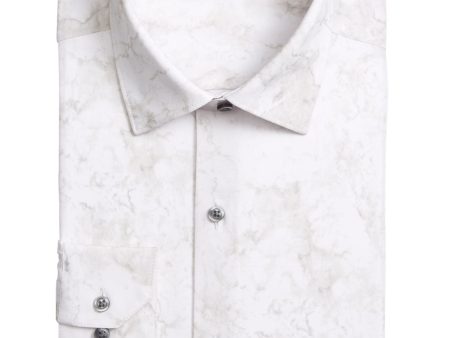 ALFANI Mens White Collared Slim Fit Shirt Online Sale