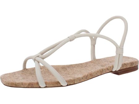 VINCE. Womens Beige Strappy Hazen Square Toe Slip On Leather Slingback Sandal M For Cheap