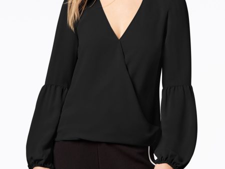 BAR III Womens Black V Neck Top Sale