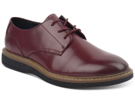 ALFANI Mens Burgundy Padded Theo Round Toe Wedge Lace-Up Oxford Shoes M Online now