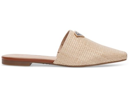 INC Womens Beige Woven Goring The Negril Square Toe Slip On Mules M on Sale