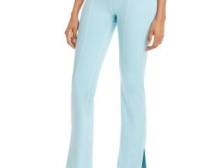 FRANKIES BIKINIS Womens Light Blue Moisture Wicking Wide Waistband Slit Flare-leg High Waist Leggings Online Sale