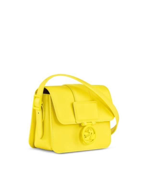 LONGCHAMP Women s Yellow Solid Suede Logo Hardware Adjustable Strap Crossbody Handbag Purse Hot on Sale