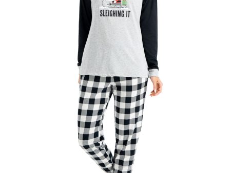 FAMILY PJs Black Sleighing It Graphic Long Sleeve Cuffed Holiday Pajamas Online Sale