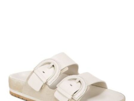 VINCE. Womens Ivory Comfort Buckle Accent Glyn Round Toe Platform Slide Sandals Shoes M Online