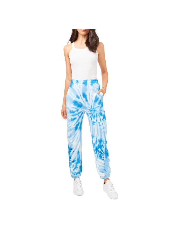 1. STATE Womens Blue Cotton Tie Pocketed Elastic Waist Easy Care Joggers Tie Dye Pants Online now