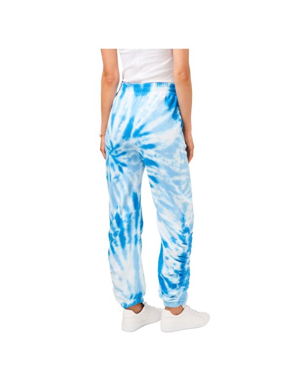 1. STATE Womens Blue Cotton Tie Pocketed Elastic Waist Easy Care Joggers Tie Dye Pants Online now