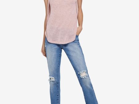 BCBGENERATION Womens Pink Heather Sleeveless Crew Neck Tank Top Online now