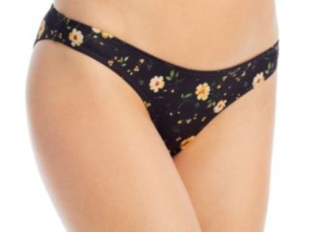 AQUA Women s Black Floral Kristopher Brock Bikini Swimwear Bottom Cheap