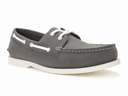 CLUBROOM Mens Gray Moc Toe Comfort Eyelet Elliot Round Toe Lace-Up Boat Shoes M Discount