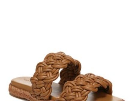 VINCE. Womens Brown Woven Cushioned Sullivan Round Toe Platform Slip On Leather Slide Sandals Shoes M Fashion