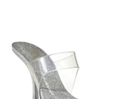 ALEXANDER WANG Womens Clear Mixed Media Glitter Cushioned Nudie 105 Open Toe Stiletto Slip On Dress Heeled Online Hot Sale