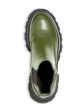 ALEXANDER MCQUEEN Womens Green 1  Platform Heel Pull-Tab Lug Sole Padded Wander Round Toe Leather Chelsea Cheap