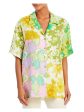 ALEMAIS Womens Green Short Sleeve Collared Button Up Top on Sale