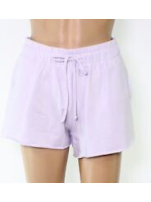 BAM BY BETSY & ADAM Womens Purple Pocketed Raw-hem Drawstring-waist Lounge Shorts Discount